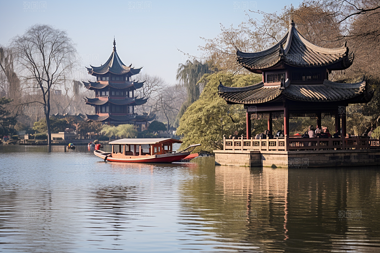 杭州城市风光旅游景色摄影图