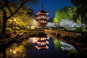 杭州城市风光地标风景摄影图