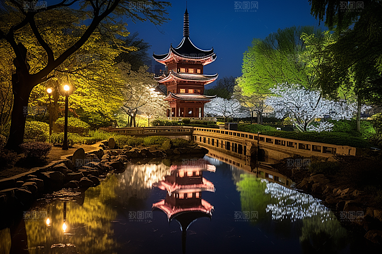 杭州城市风光地标风景摄影图