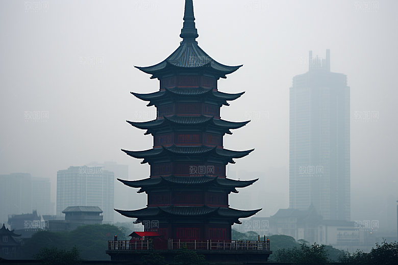 杭州城市风光江南景色摄影图