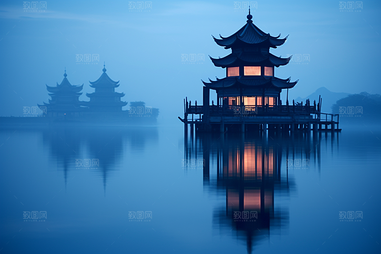 杭州城市风光南宋古都旅游摄影图