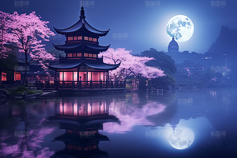杭州城市风光景色都市摄影图