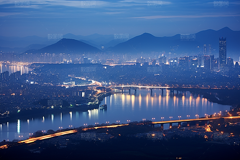杭州城市风光地标旅行摄影图