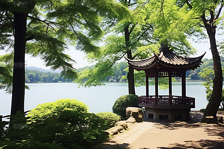 杭州城市风光旅游景点摄影图