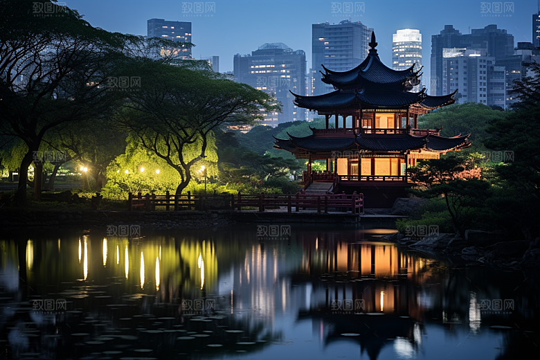 杭州城市风光景色高清摄影图