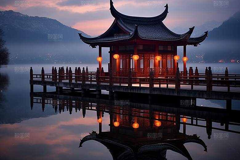 杭州城市风光风景南宋古都摄影图