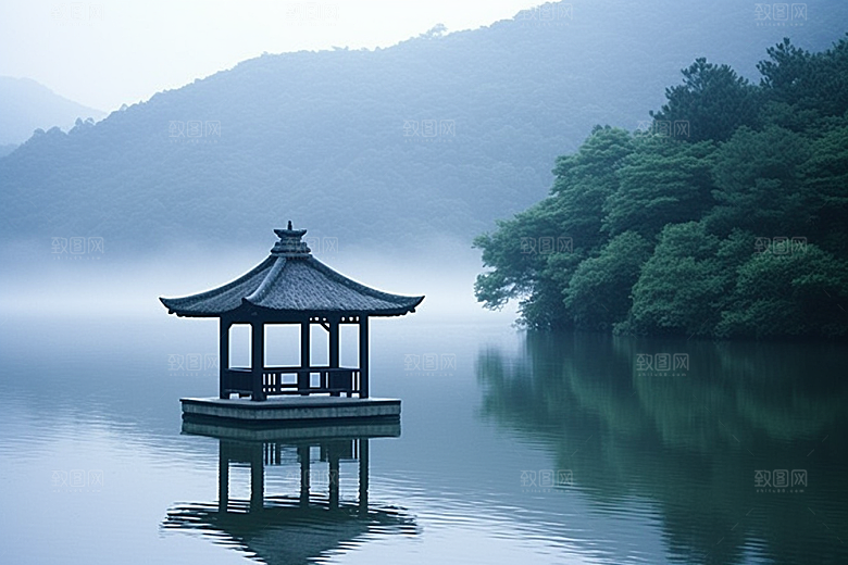 杭州城市风光江南都市摄影图