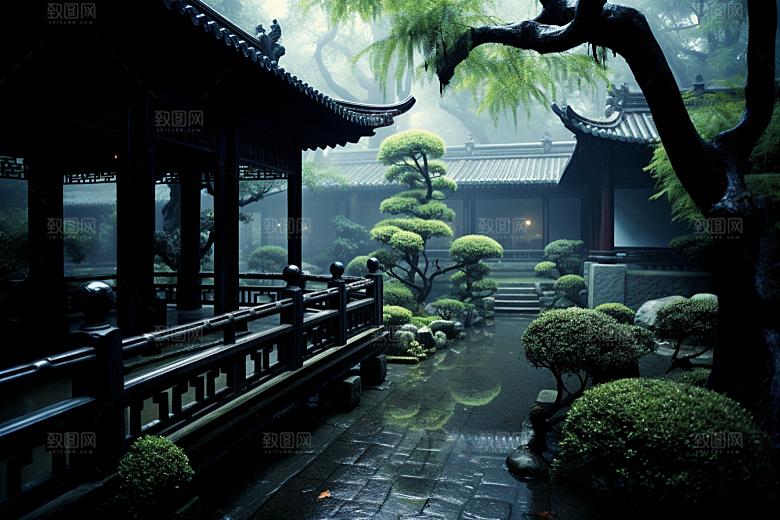 杭州城市风光地标风景摄影图