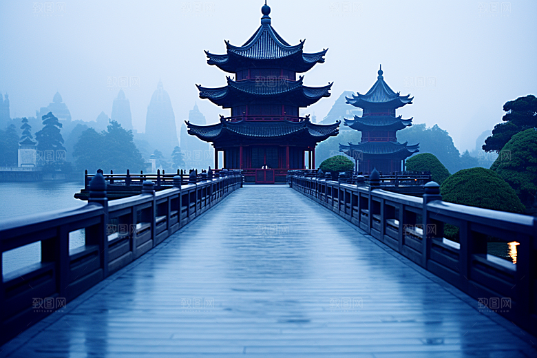杭州城市风光江南风景摄影图