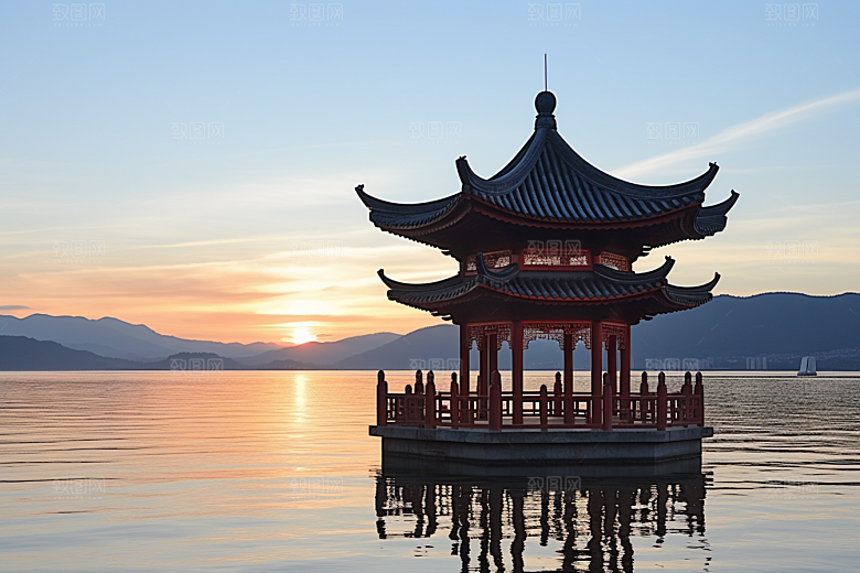 杭州城市风光旅游南宋古都摄影图