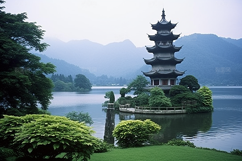杭州城市风光旅行国内游摄影图
