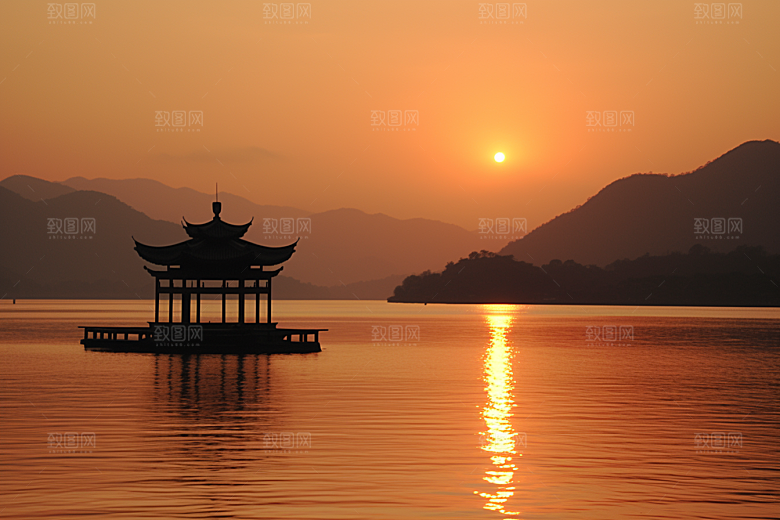 杭州城市风光地标风景摄影图
