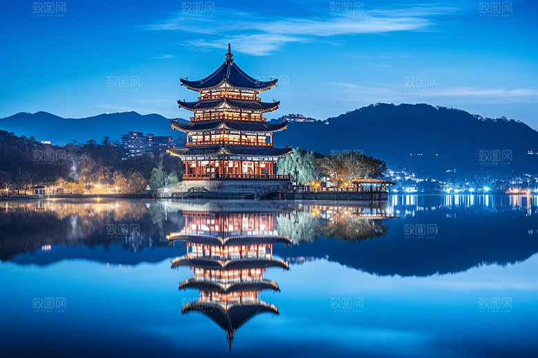 杭州城市风光国内游旅游摄影图