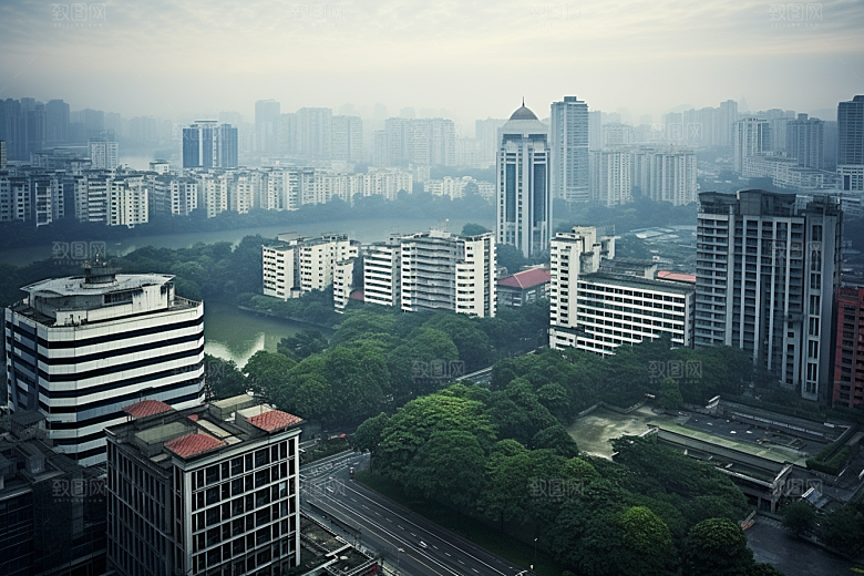 杭州城市风光地标高清摄影图