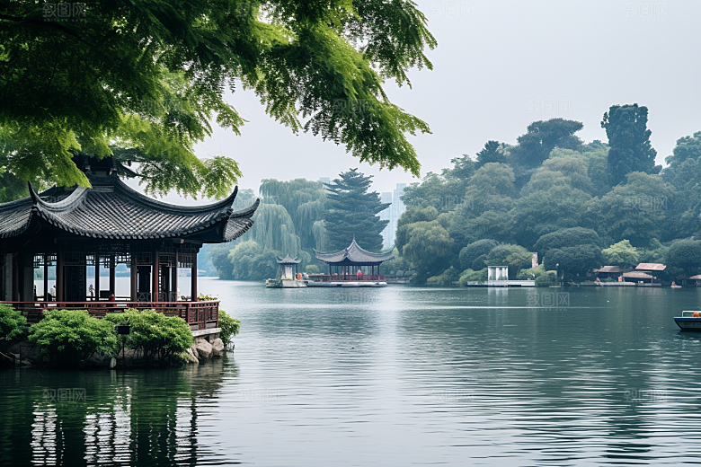 杭州城市风光南宋古都景点摄影图