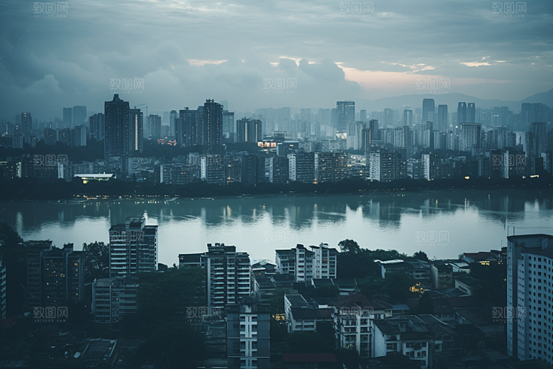 杭州城市风光南宋古都地标摄影图