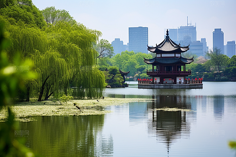杭州城市风光旅行高清摄影图