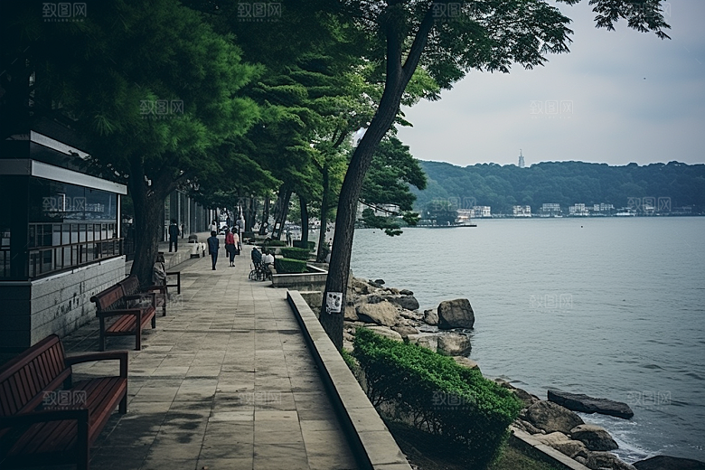 杭州城市风光景点地标摄影图