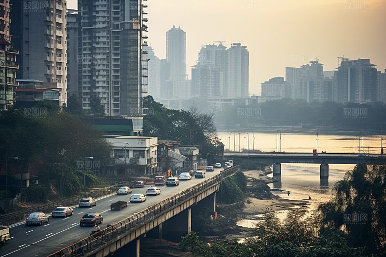 杭州城市风光景点地标摄影图