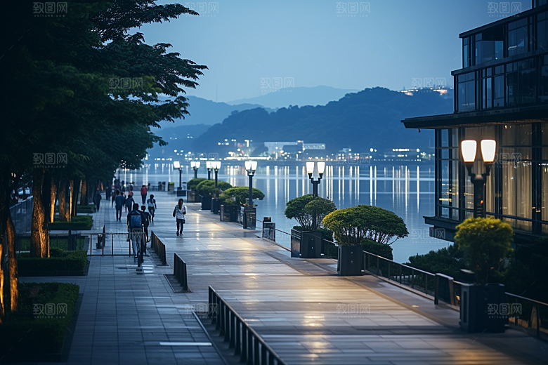 杭州城市风光高清景点摄影图