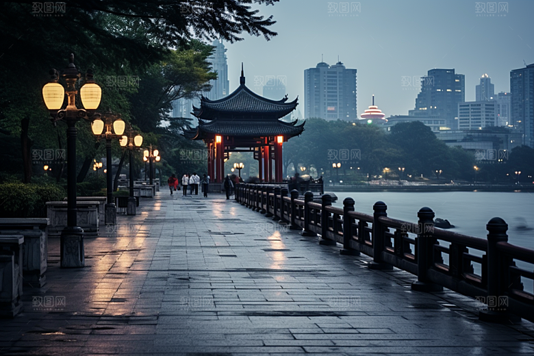 杭州城市风光江南旅行摄影图