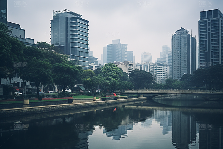 杭州城市风光高清旅行摄影图