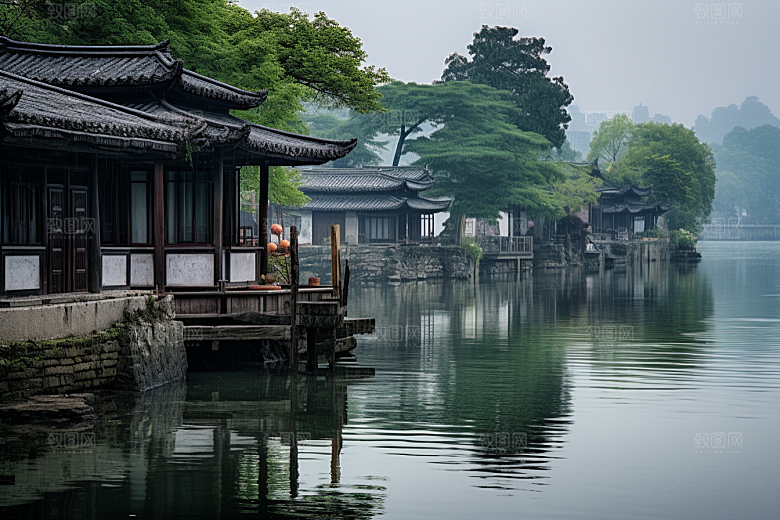 杭州城市风光旅行南宋古都摄影图