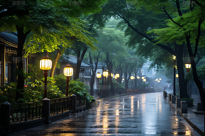 杭州城市风光江南地标摄影图