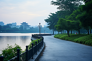 杭州城市风光旅行景点摄影图