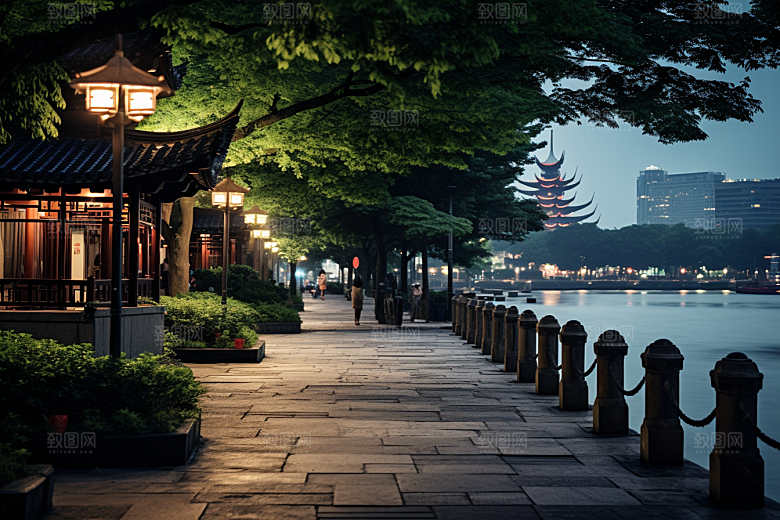 杭州城市风光地标风景摄影图