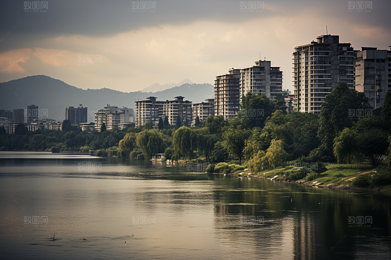 杭州城市风光景色旅行摄影图