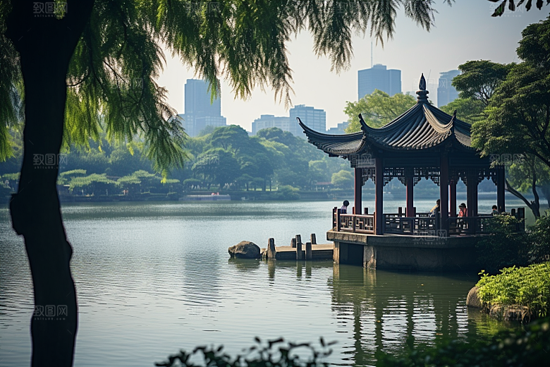 杭州城市风光旅行风景摄影图