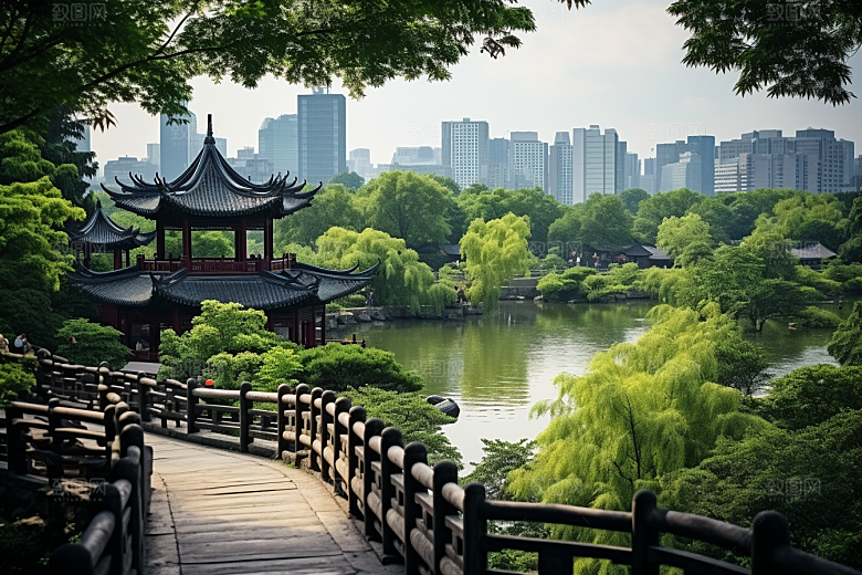 杭州城市风光地标风景摄影图