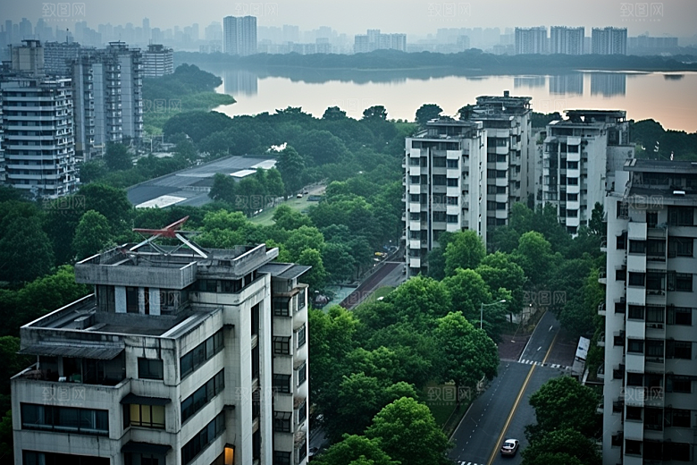 杭州城市风光地标景色摄影图
