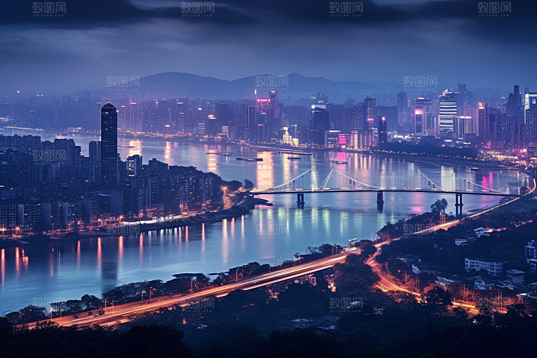 杭州城市风光江南旅游摄影图