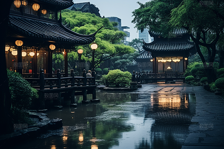 杭州城市风光景色风景摄影图