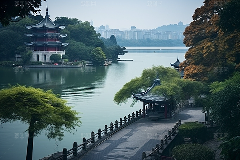 杭州城市风光国内游高清摄影图