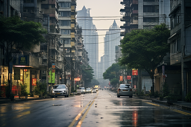 杭州城市风光地标旅行摄影图
