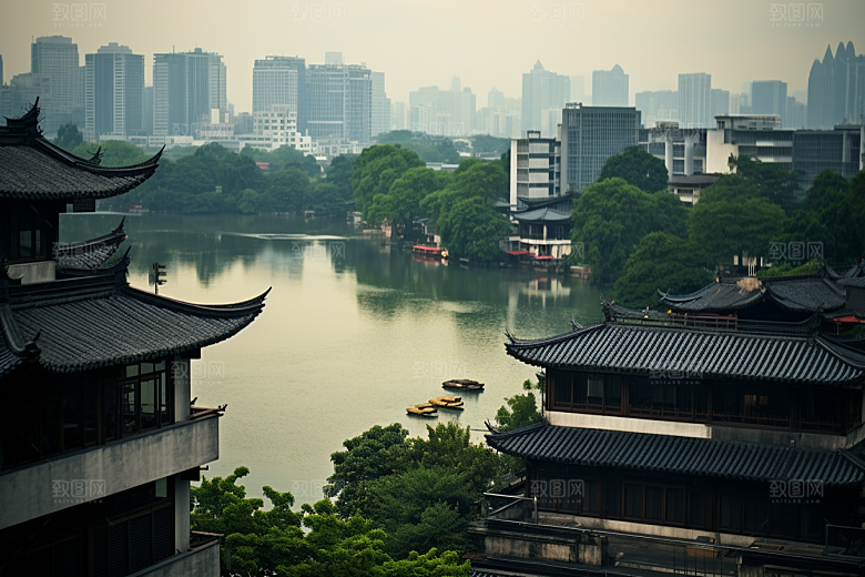 杭州城市风光旅游南宋古都摄影图