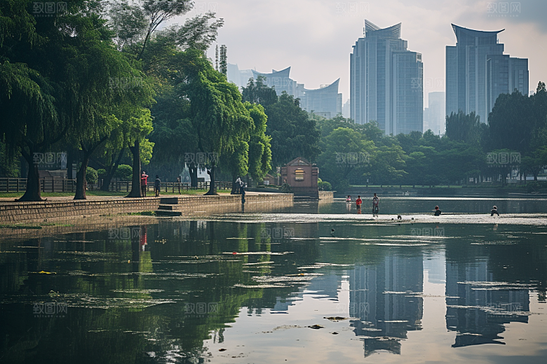杭州城市风光景点地标摄影图