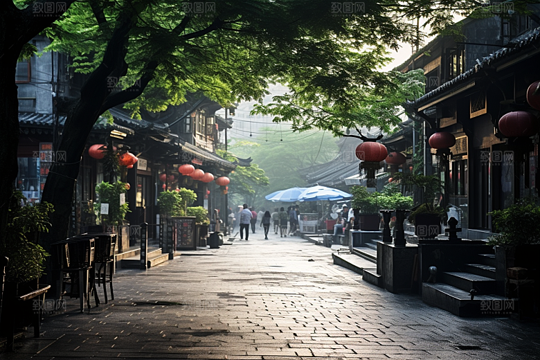 杭州城市风光景点景色摄影图