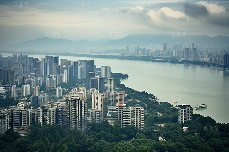 杭州城市风光地标风景摄影图