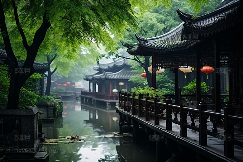 杭州城市风光地标风景摄影图
