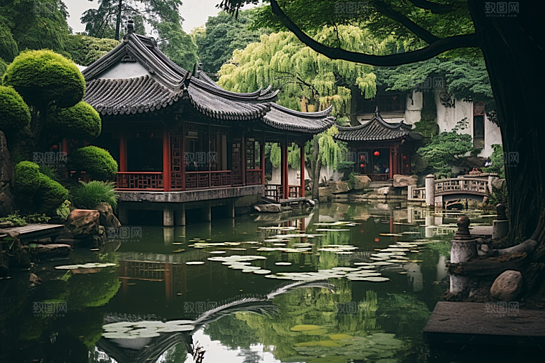 杭州城市风光旅游南宋古都摄影图