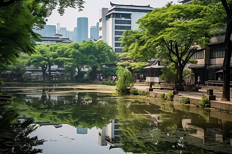 杭州城市风光旅行风景摄影图