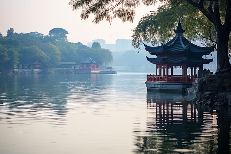 杭州城市风光景点旅游摄影图