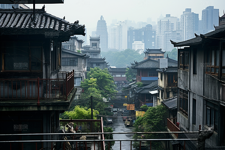 杭州城市风光地标风景摄影图