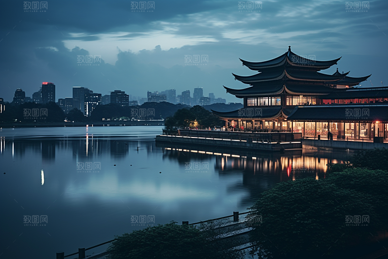 杭州城市风光旅游旅行摄影图