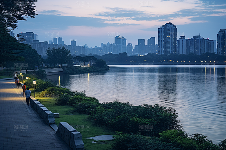 杭州城市风光国内游都市摄影图