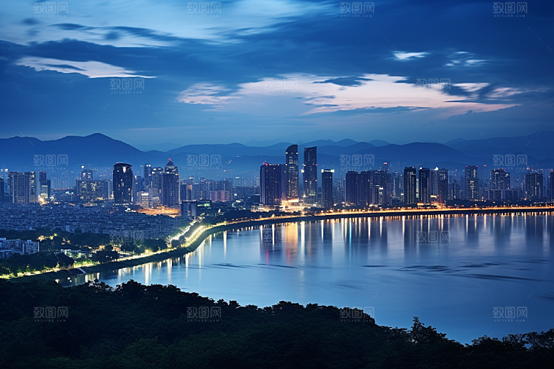 杭州城市风光南宋古都旅行摄影图